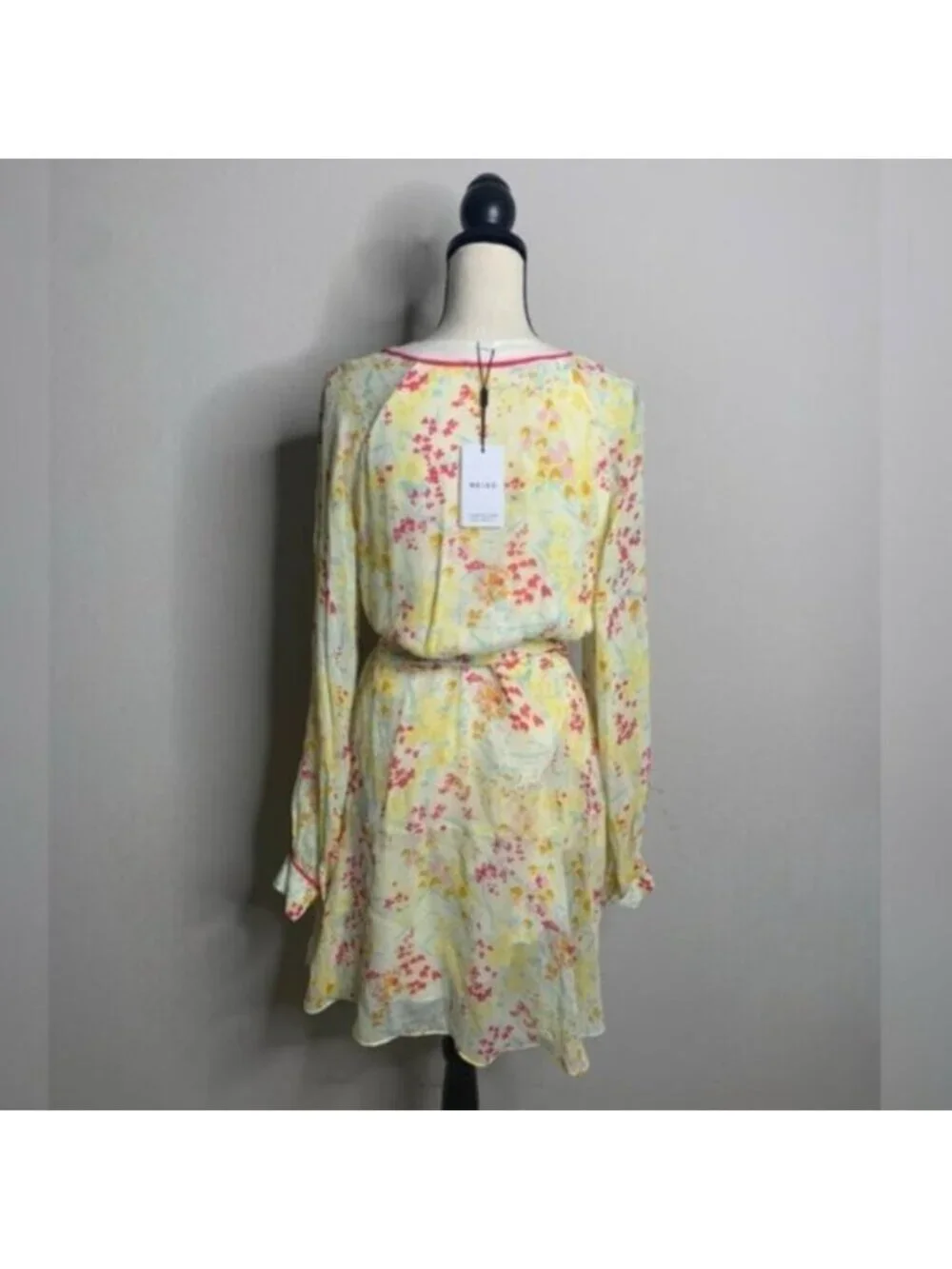 NWT Reiss Molly Floral Puff Long Sleeve Mini Dress - Picture 10 of 14